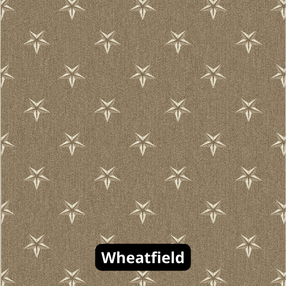 Star Pattern 3/8 Thick Indoor Area Rug Carpet, Wheatfield, 9x9