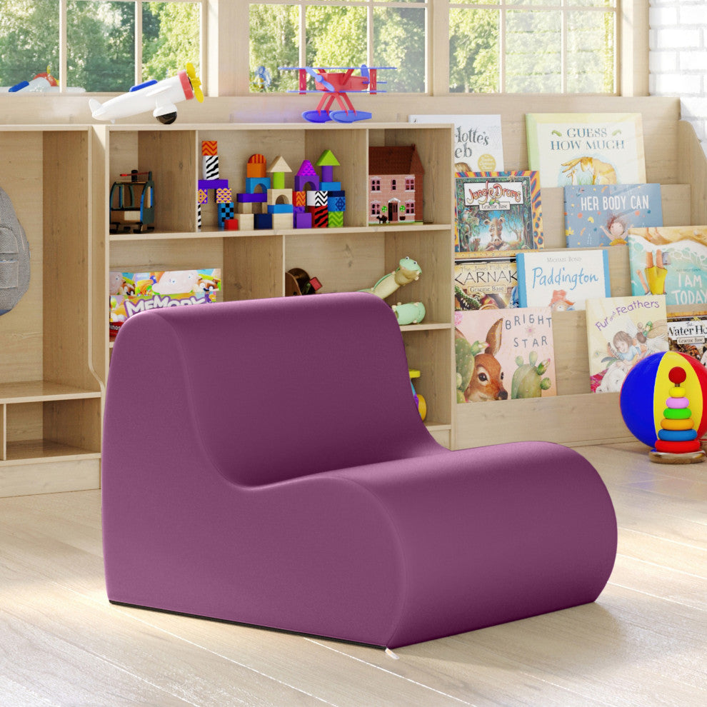 Midtown Foam Classroom Chair, Medium Size - Premium Vinyl - Plum