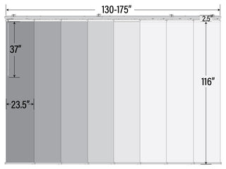 Elza 8-Panel Track Extendable Vertical Blinds 130-175"W