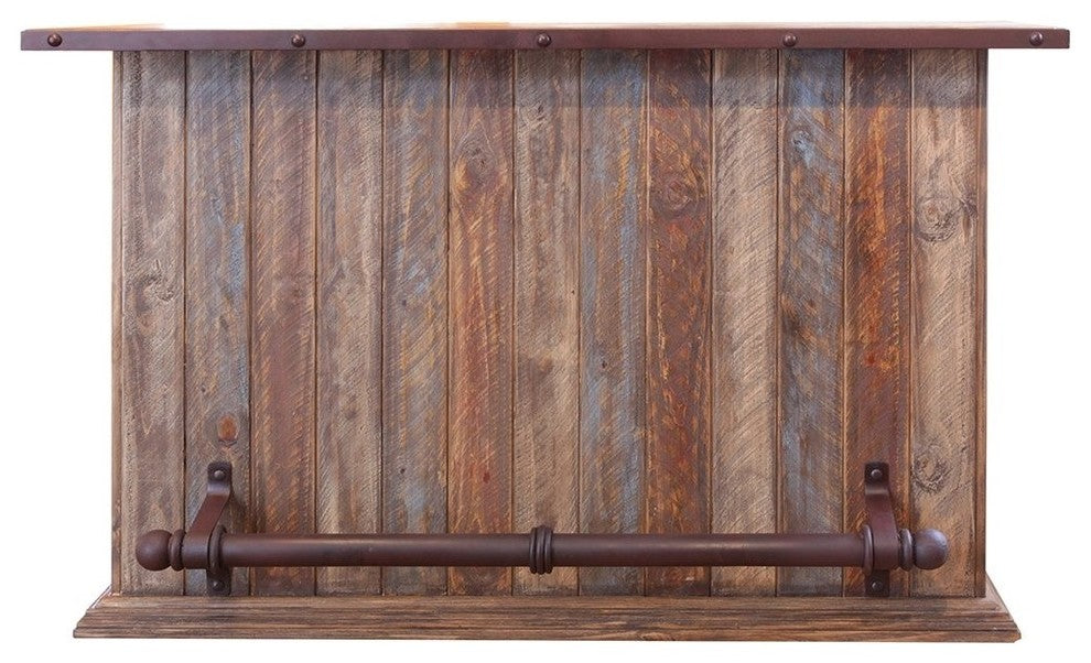 Bayshore 63" Multicolor Bar With Wine Rack 2 Drawers