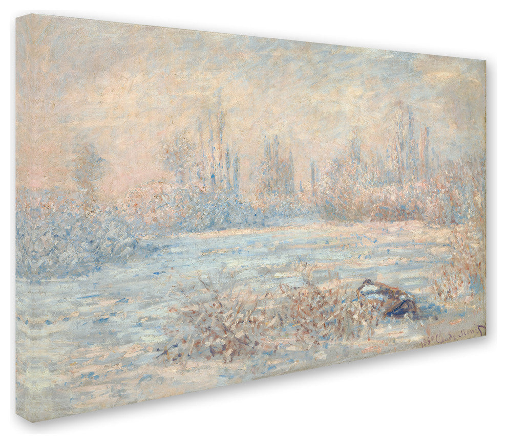 Claude Monet ''Frost near Vetheuil'' Canvas Art, 19x12