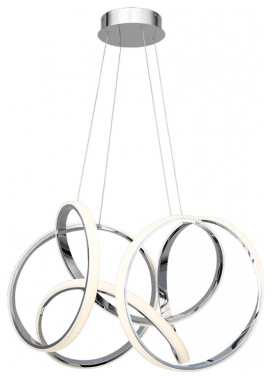 Vornado 1 Light Pendant, Chrome