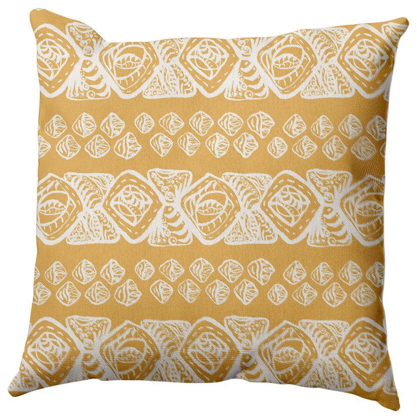 Tribal Geo Pillow, Yellow, 20"x20"