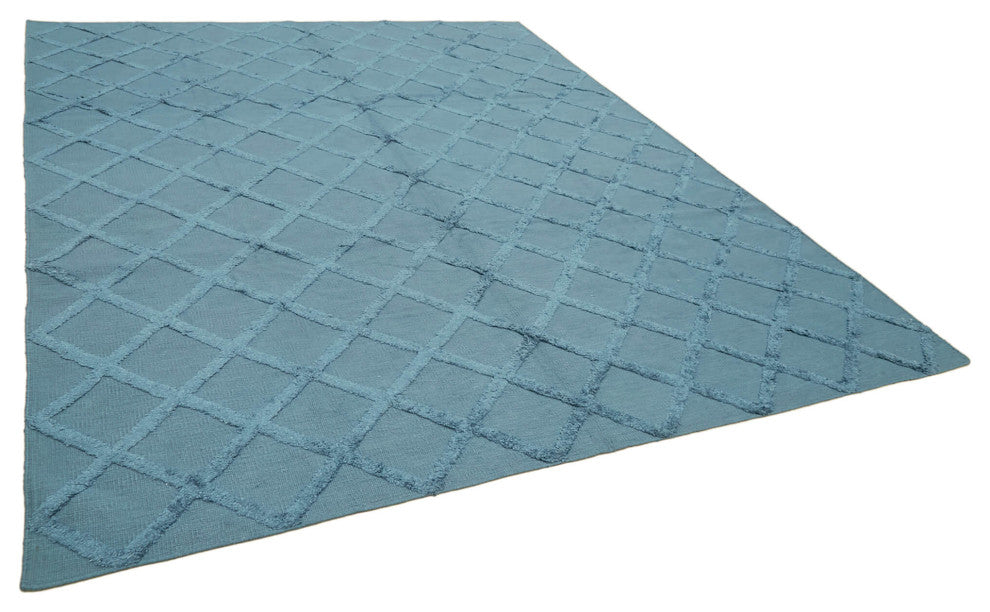 Rug N Carpet - Handwoven Modern Design 8' 1'' x 10' 0'' Wool Flatweave Kilim Rug
