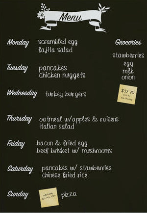 Meal Planner Chalkboard Decal, Meal Plan Decal, Decal and 1 Chalk Ink Pen