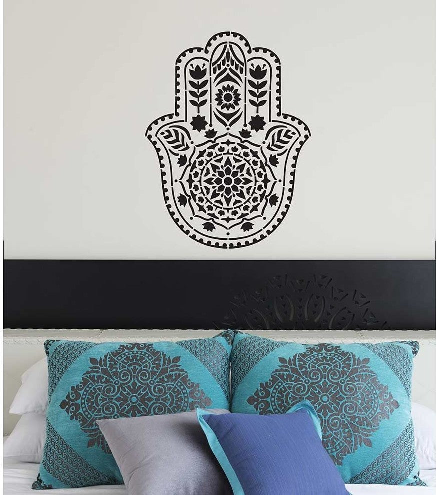 Mandala Stencil Hamsa Hand, Reusable For Walls, Small