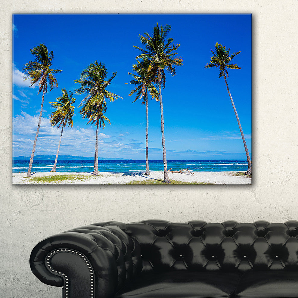 "Bright And Clear Tropical Beach" Seascape Art Canvas, 40"x30"