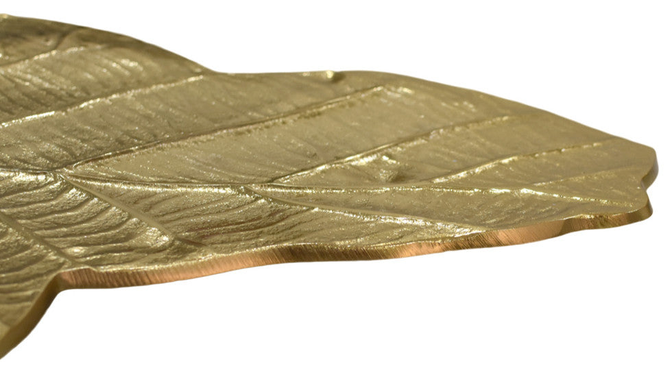 Handmade Decorative Aluminium Tray, Gold Color Coated