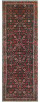 Fine Vintage Distressed Faramarz Charcoal/Red Runner, 3'8x10'0