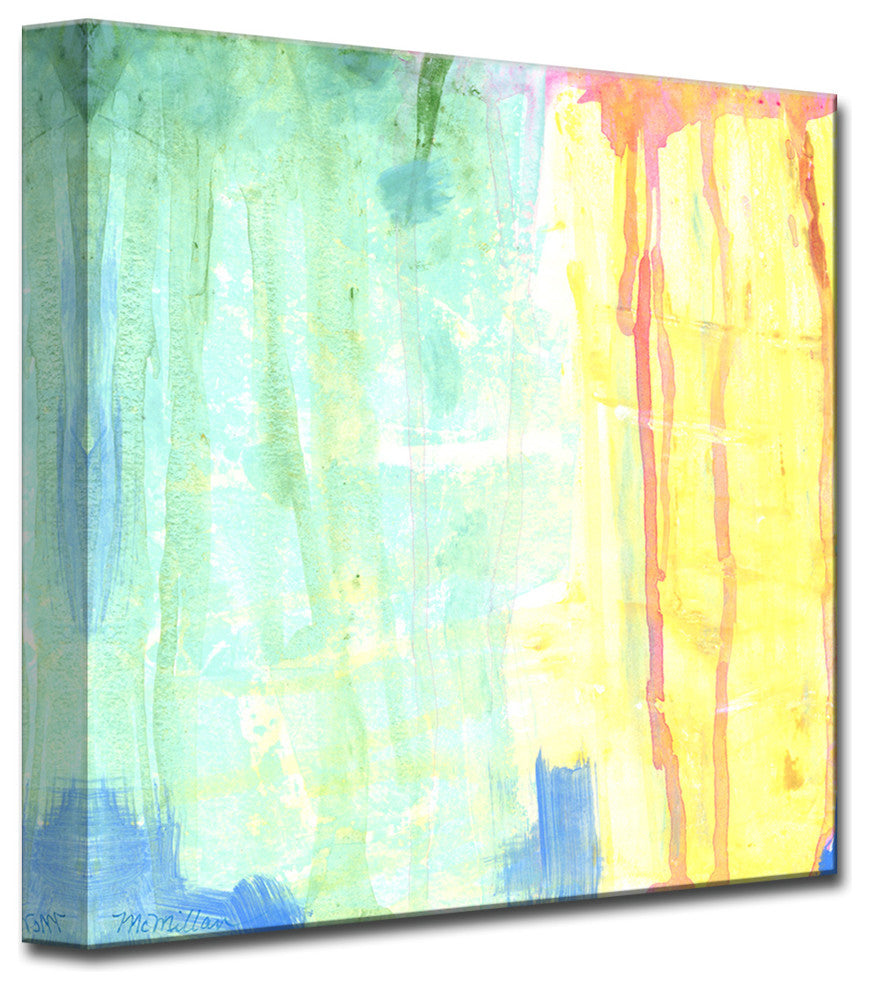 Soft Green and Yellow' Ready2HangArt Canvas by Leslie Owens, 16"x16"