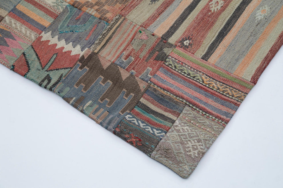 Rug N Carpet - Handmade Turkish 6' 8'' x 9' 11'' Vintage Patchwork Kilim Rug