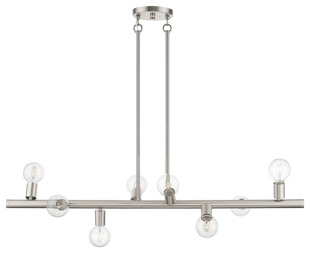 Livex Lighting Bannister 8-Light Brushed Nickel Large Chandelier