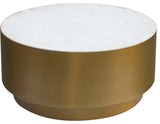 Presley Coffee Table, Marble Top, Brushed Gold Metal Base