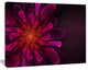Large Pink Alien Fractal Flower, Large Floral Canvas Art Print, 60x40