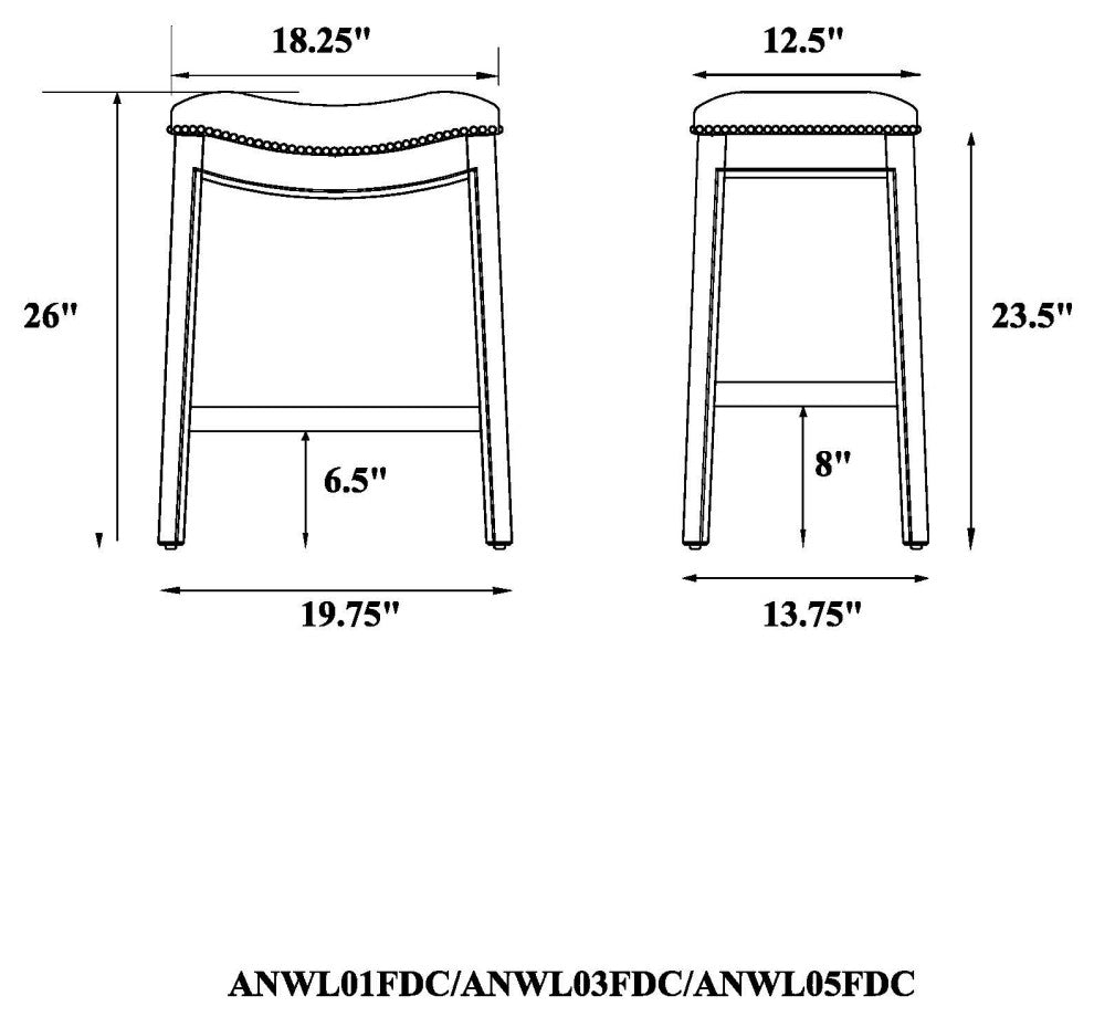 Williston Bar Stool, Dark Brown, Counter Height
