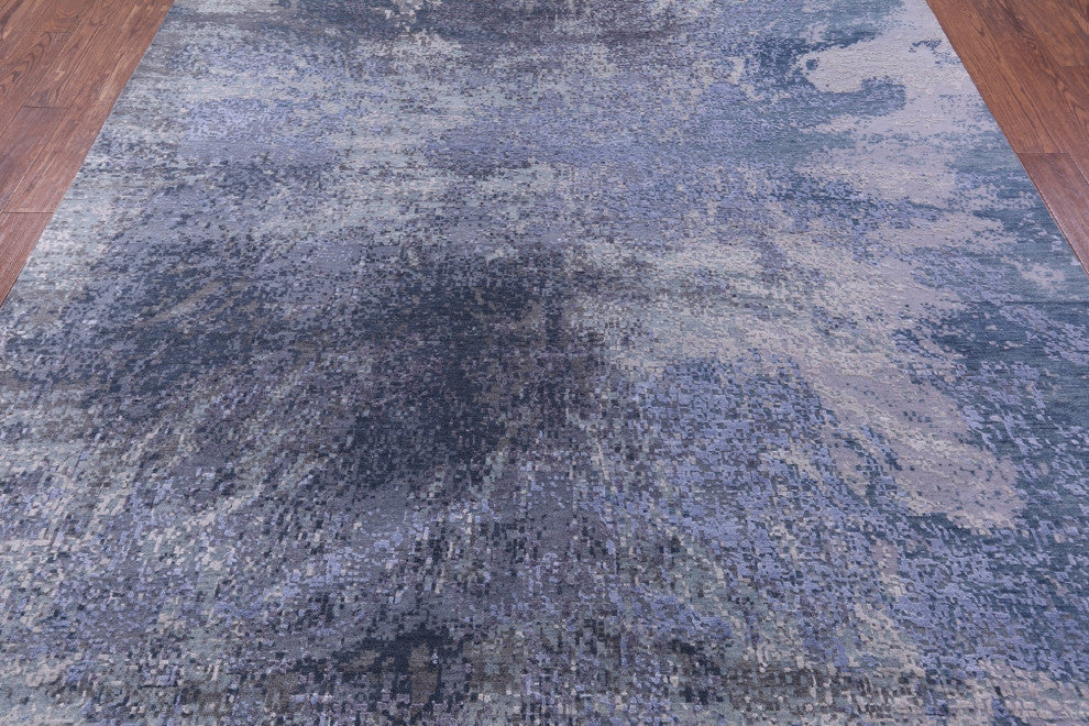 Wool and Silk Abstract Handmade Rug 7' 11" X 10' 1" Q11609