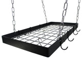 Rogar Rectangular Pot Rack, Black/Chrome