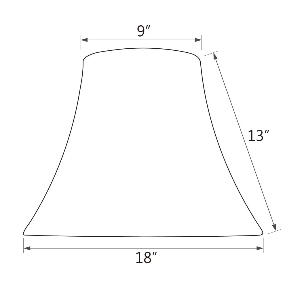 30028 Bell Shape Spider Lamp Shade, Gold, 18" wide, 9"x18"x13"