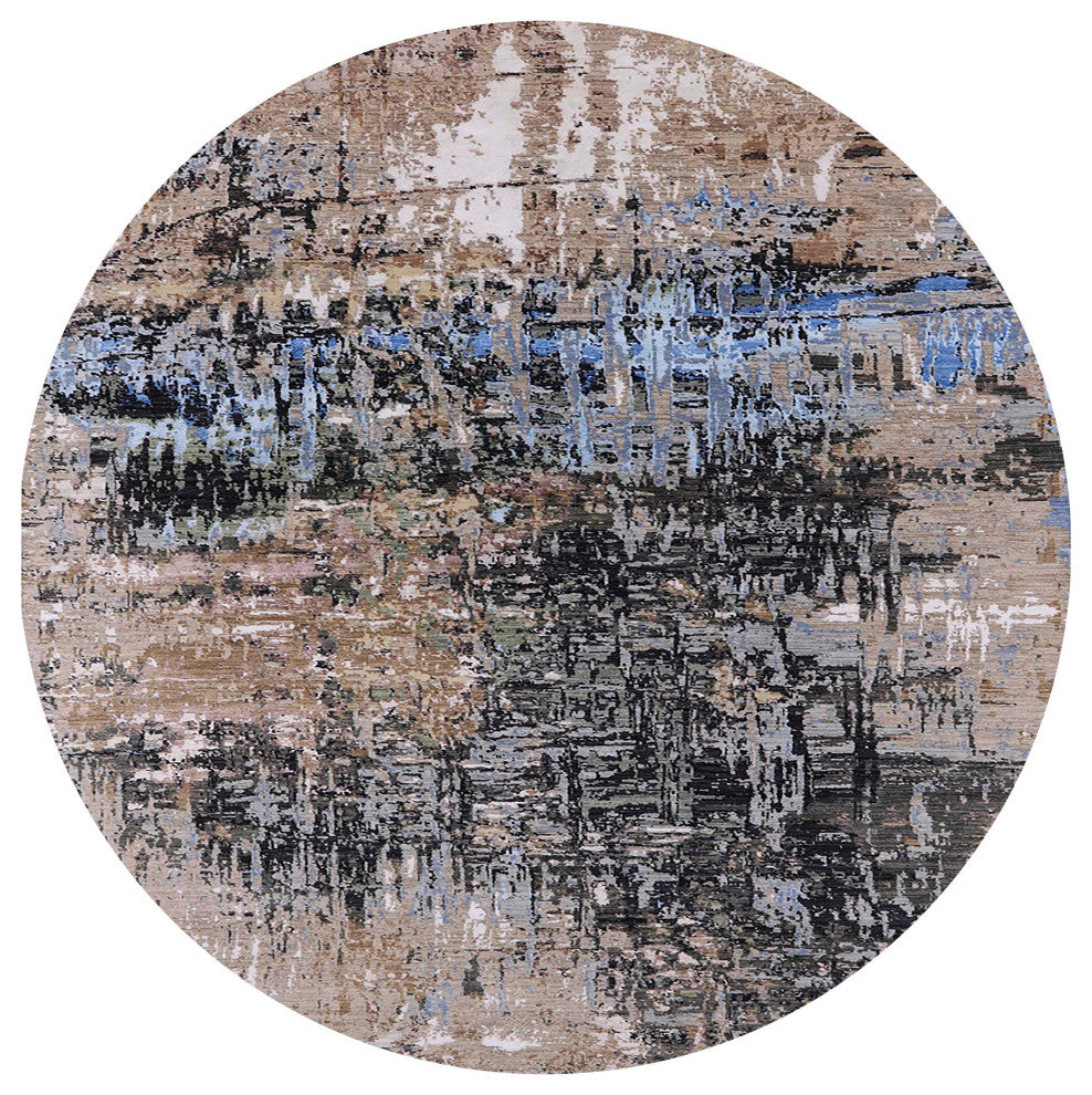 Ahgly Company Indoor Round Mid-Century Modern Area Rugs, 3' Round