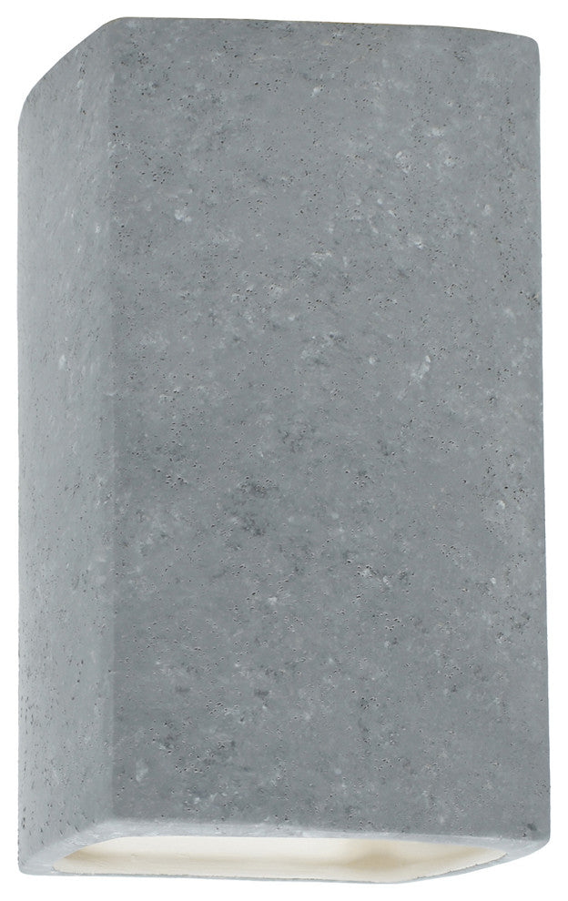 Ambiance Large Rectangle Wall Sconce, Open Top & Bottom, Concrete, E26