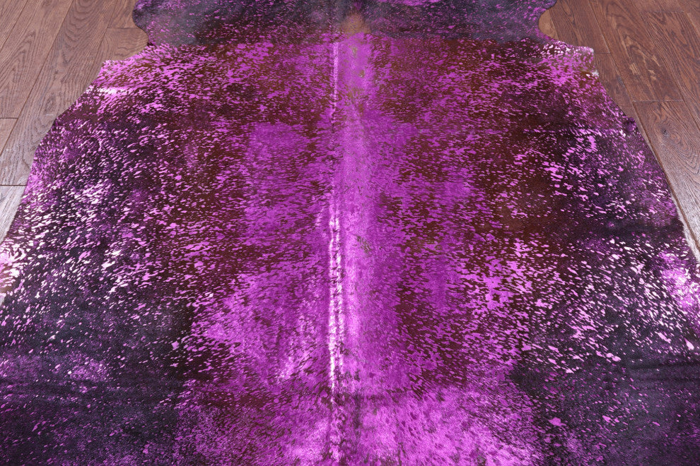 Pink Metallic Cowhide Rug 6' 1" X 6' 0" C2165