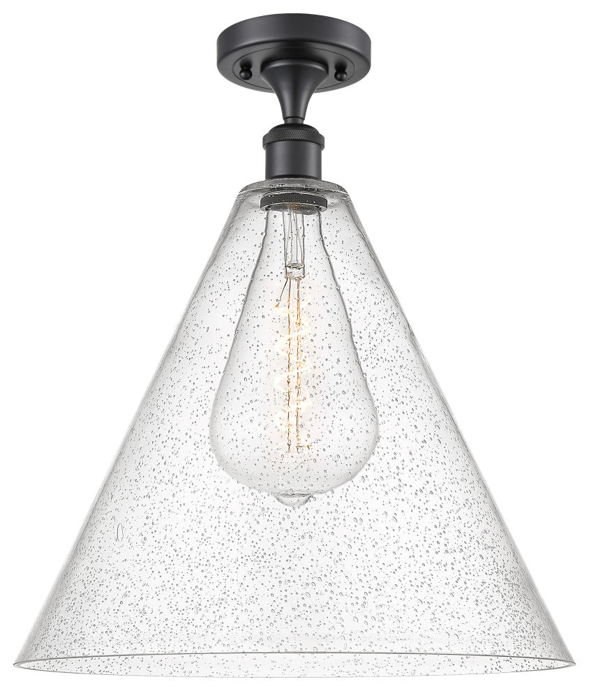 Innovations 516-1C-BK-GBC-164 1 Light Semi-Flush Mount, Matte Black