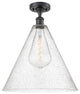 Innovations 516-1C-BK-GBC-164 1 Light Semi-Flush Mount, Matte Black