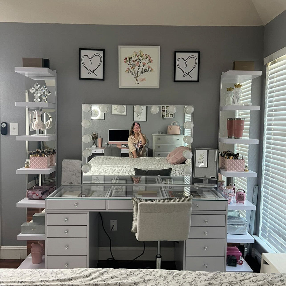 SlayStation Natalie Mirrored Column, White
