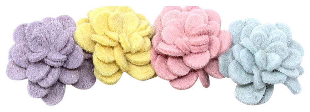 Felt Zinnia Napkin Rings, Set of 4