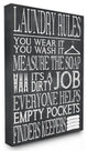 "Laundry Rules Wear It Wash It Chalk Look" Stretched Canvas Wall Art