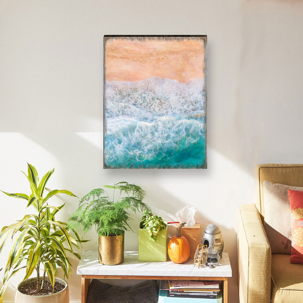 Ocean Shore Art Wooden Wall Art, Oversized 48x36