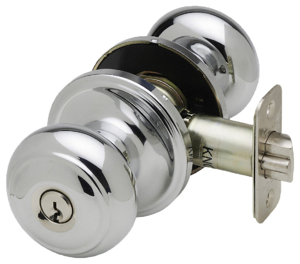 Keyed Entry Knob, Polished Stainless