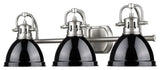Duncan 3-Light Vanity, Pewter, Black