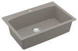 Karran Drop-In Quartz Composite 33" 1-Hole Single Bowl Kitchen Sink Kit, Concrete