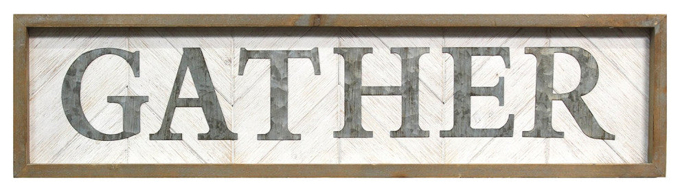 HomeRoots Metal and Wood Framed Gather Wall Art