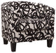 Grafton Home Enzo Upholstered Barrel Chair, Tangled Black and Cream