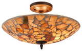 KAI Mosaic 2 Light Semi-flush Ceiling Fixture 16inches Shade