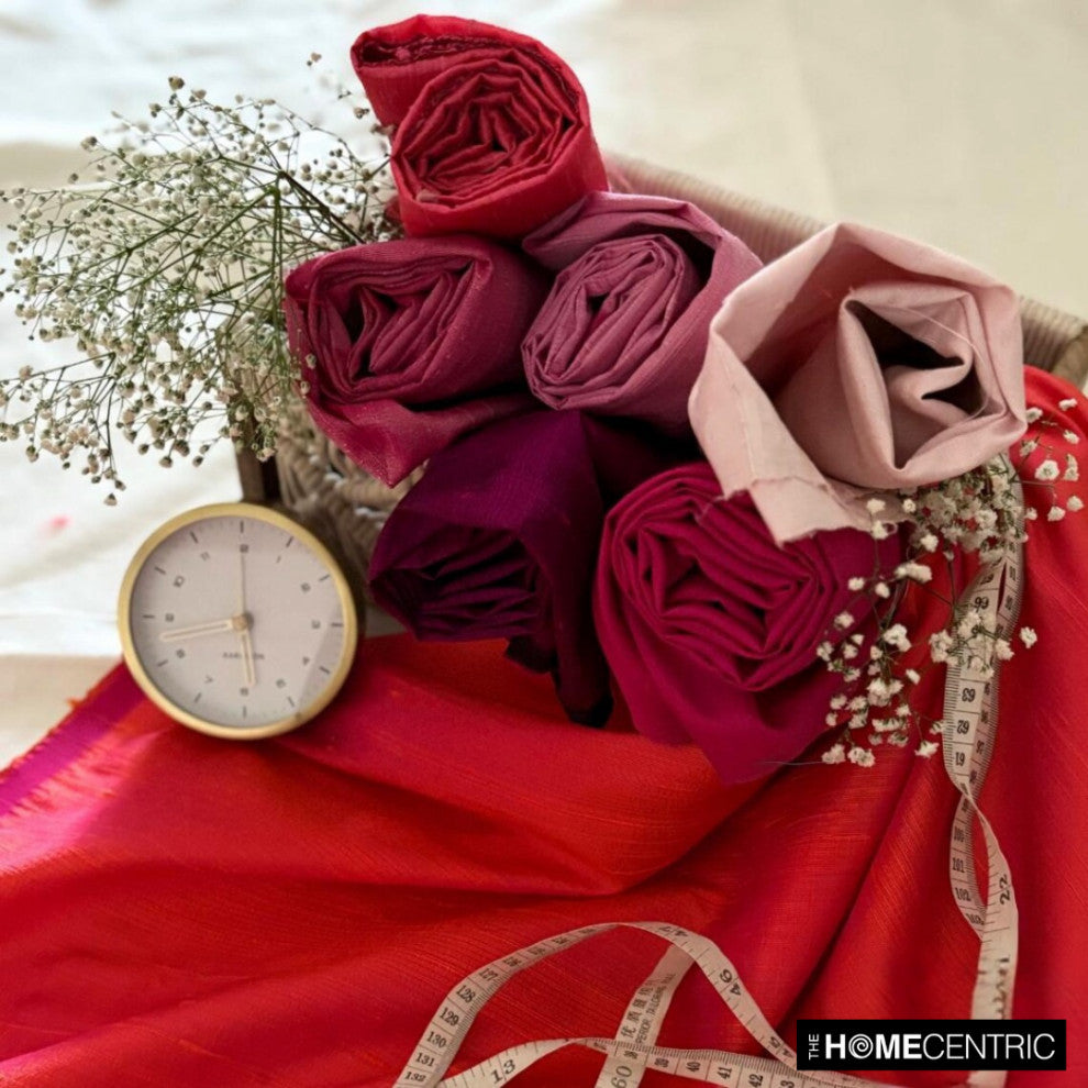 Dark Fuchsia Pink Silk Dupioni Fabric By The Yard, 6 Yards For Curtain, Dress