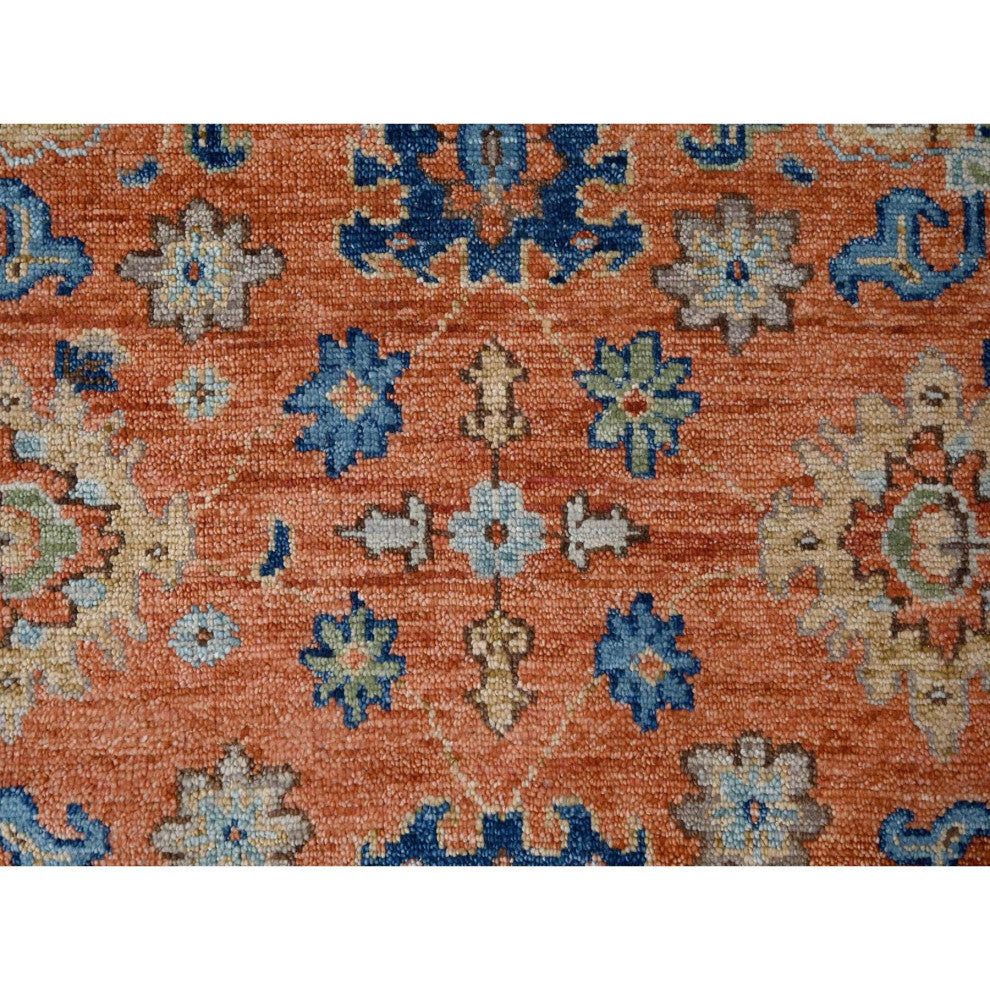Knockout Orange Mahal Design Wool Hand Knotted Oversized Oriental Rug 12'x17'10"
