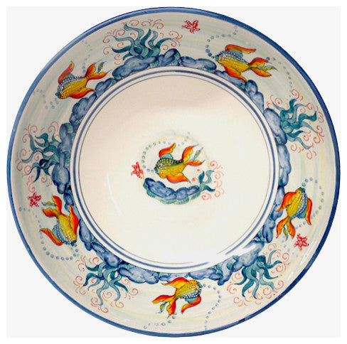 Ceramiche Favaroni Carlo Deruta Pesce Variopinto 12" Serving Bowl