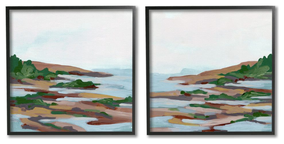 Abstract Quaint Forest Beach,17 x 17