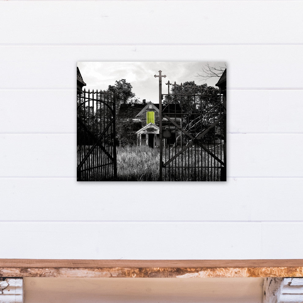 Haunted Gated Window Print on Canvas