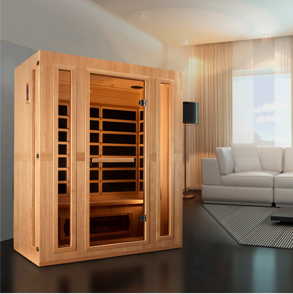 FAR Infrared Sauna - Maxxus 3 person Low EMF "Trinity" Dual Tech