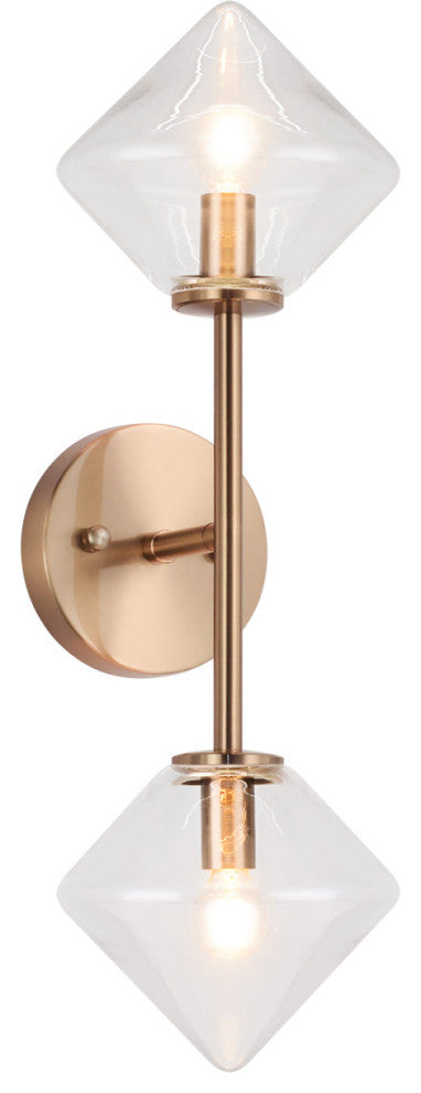 Matteo Lighting W81742AGCL Wall Sconce, Aged Gold Brass Finish