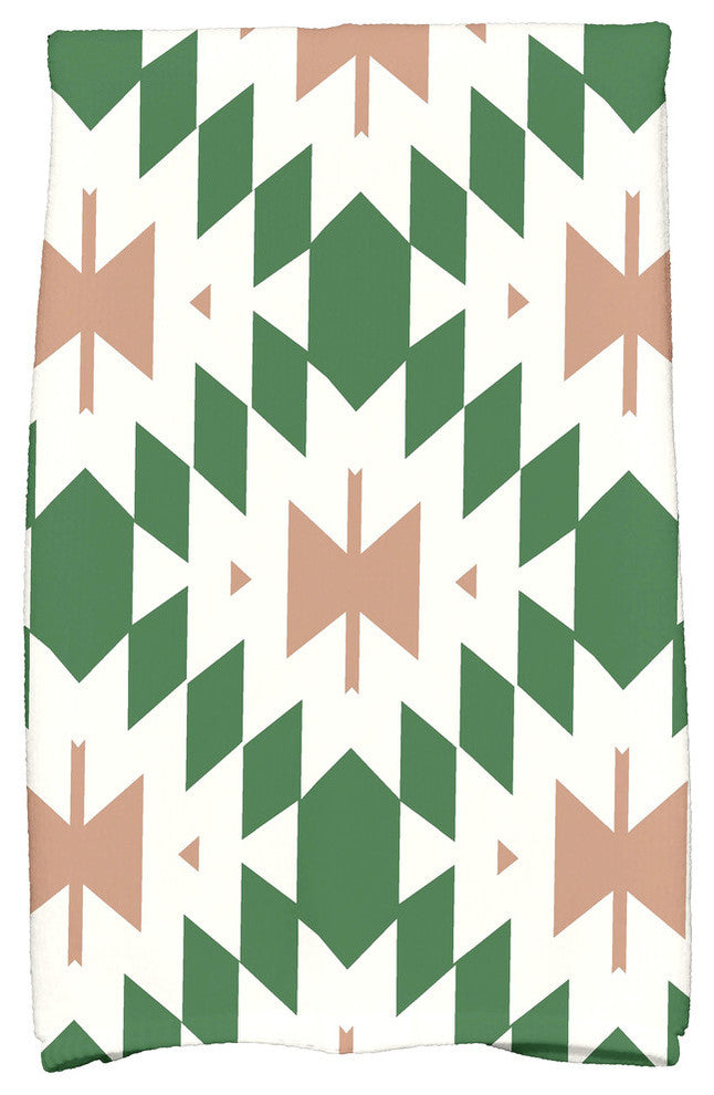 Patna Geometric Print Kitchen Towel, Teal, Green