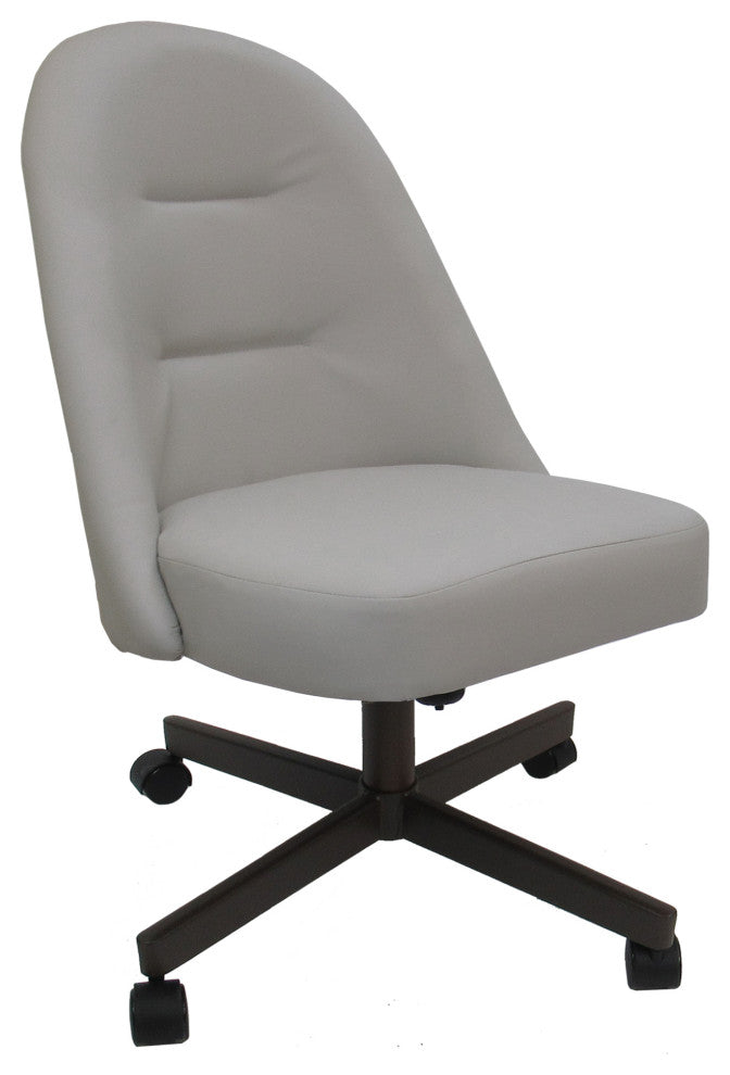 M-235 Swivel Metal Dining Caster Chair, Ocean Beige - Coffee