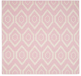 Safavieh Dhurries Dhu556C Geometric Rug, Pink/Ivory, 8'0"x8'0" Square