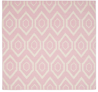 Safavieh Dhurries Dhu556C Geometric Rug, Pink/Ivory, 8'0"x8'0" Square