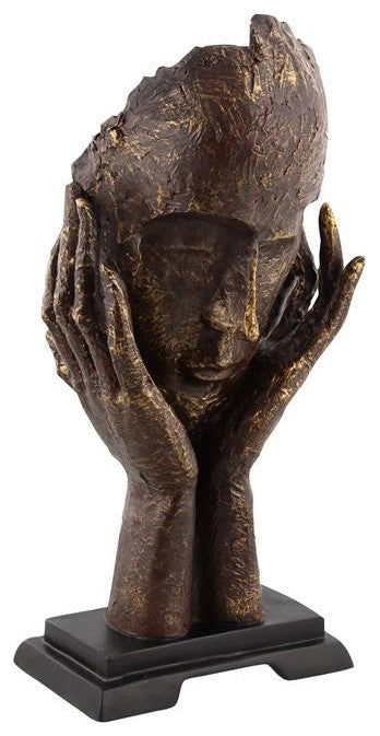 Brown Traditional People Sculpture, 5"x8"x16"