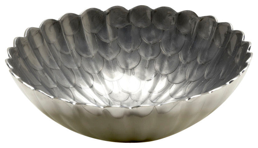 Peony 15" Round Bowl, Platinum